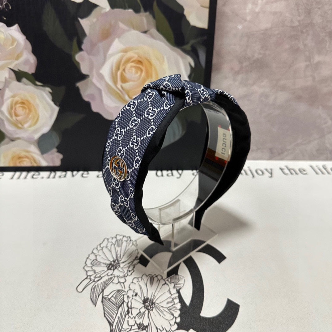HEADBAND IN SPACE CADET MIX WHITE MONOGRAM CANVAS 423617