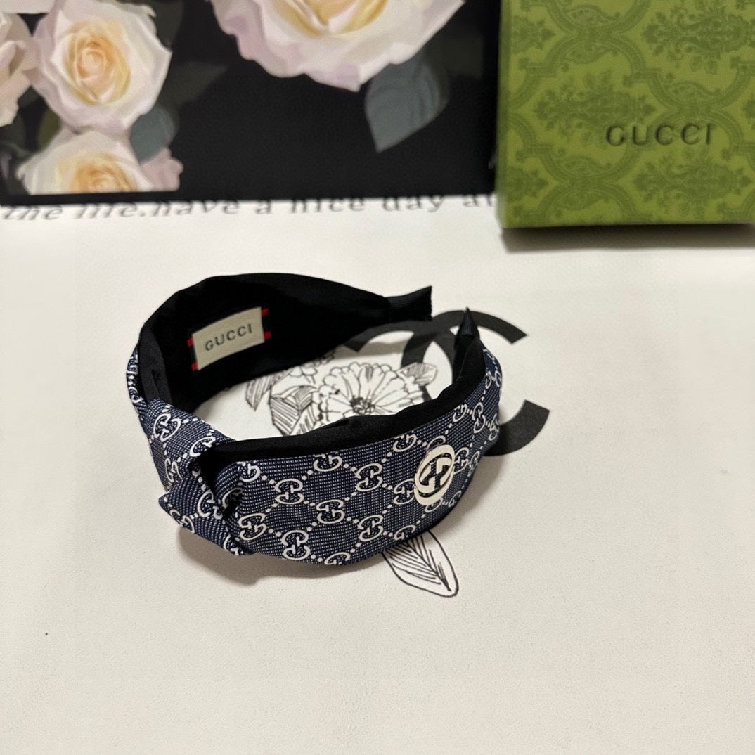 HEADBAND IN SPACE CADET MIX WHITE MONOGRAM CANVAS 423617