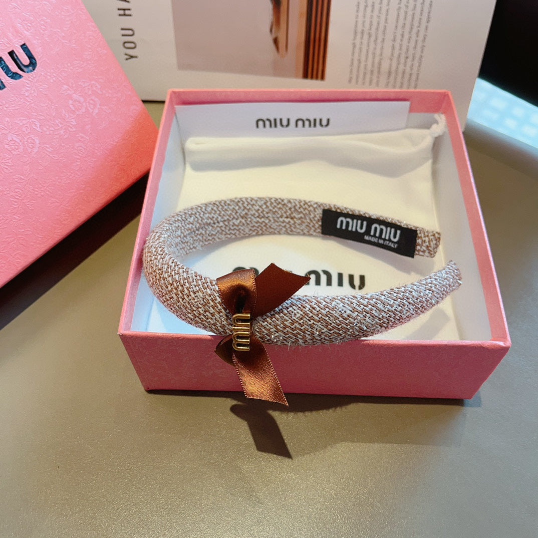 RUST ORANGE MIX WHITE HAIRBAND TWEED 327894