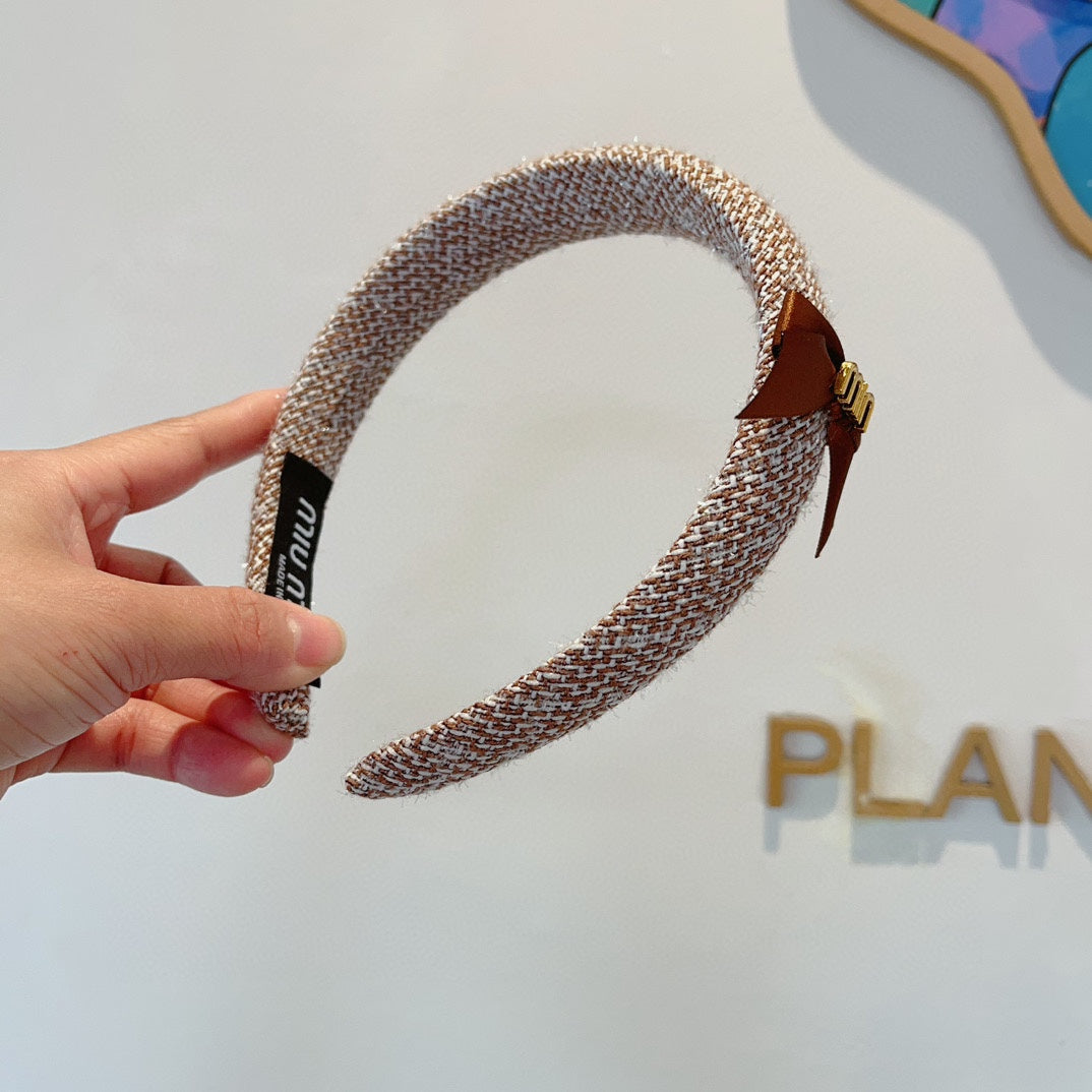 RUST ORANGE MIX WHITE HAIRBAND TWEED 327894
