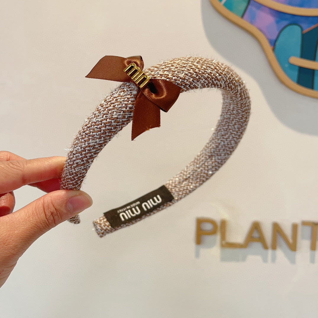 RUST ORANGE MIX WHITE HAIRBAND TWEED 327894