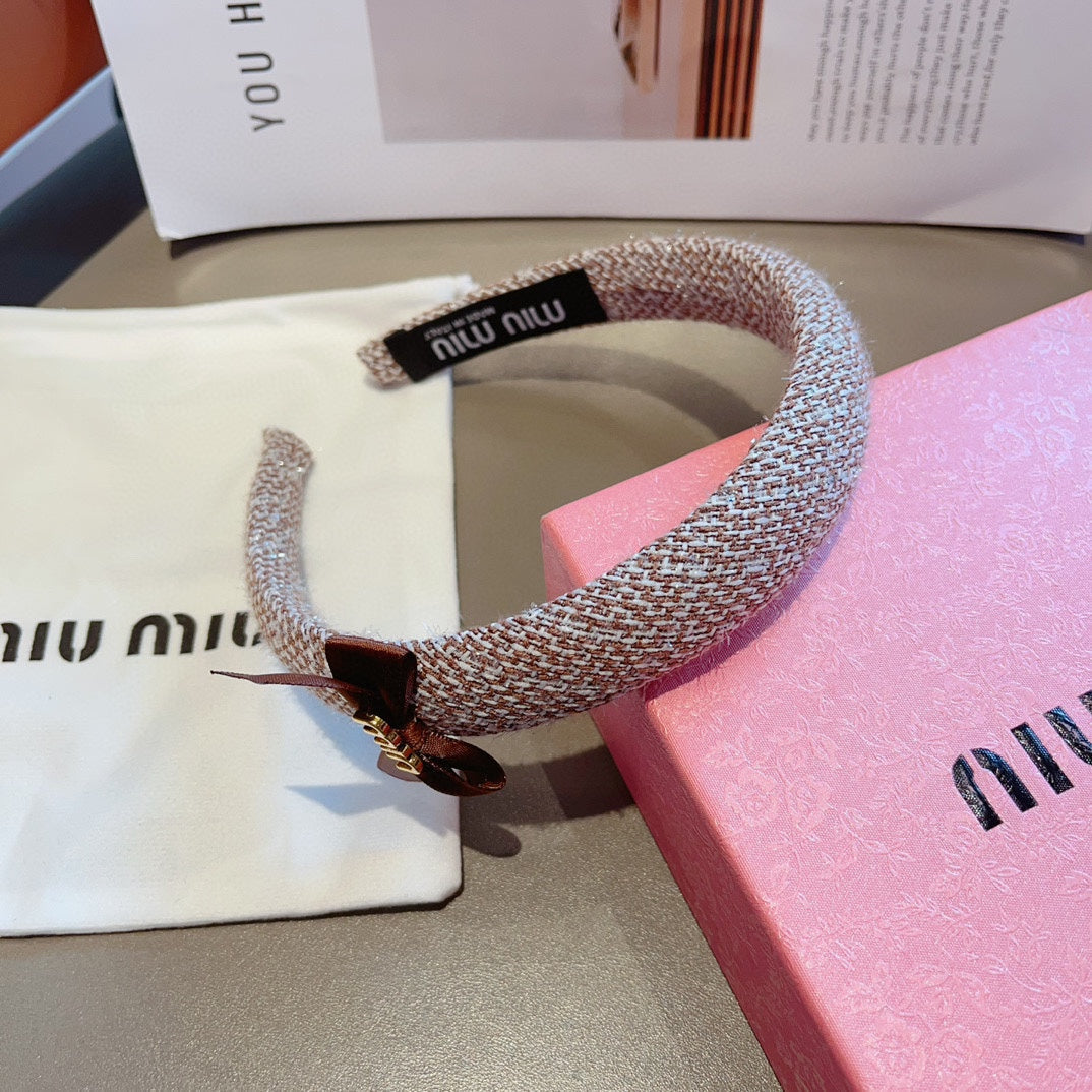 RUST ORANGE MIX WHITE HAIRBAND TWEED 327894