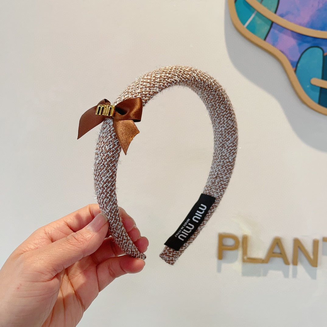 RUST ORANGE MIX WHITE HAIRBAND TWEED 327894
