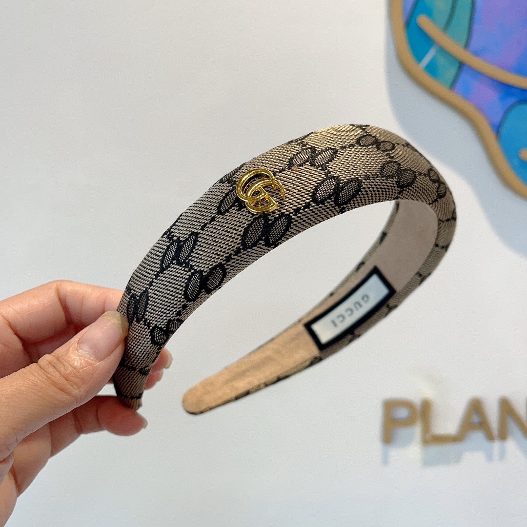 HEADBAND IN DARK BEIGE MONOGRAM CANVAS 406054