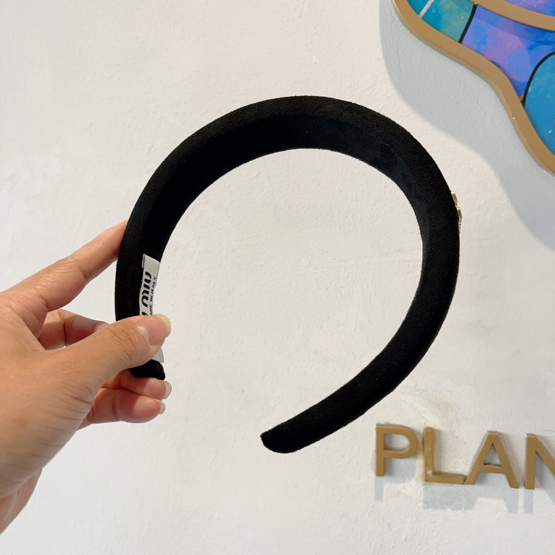 THICK HEADBAND IN BLACK CASHMERE 412454