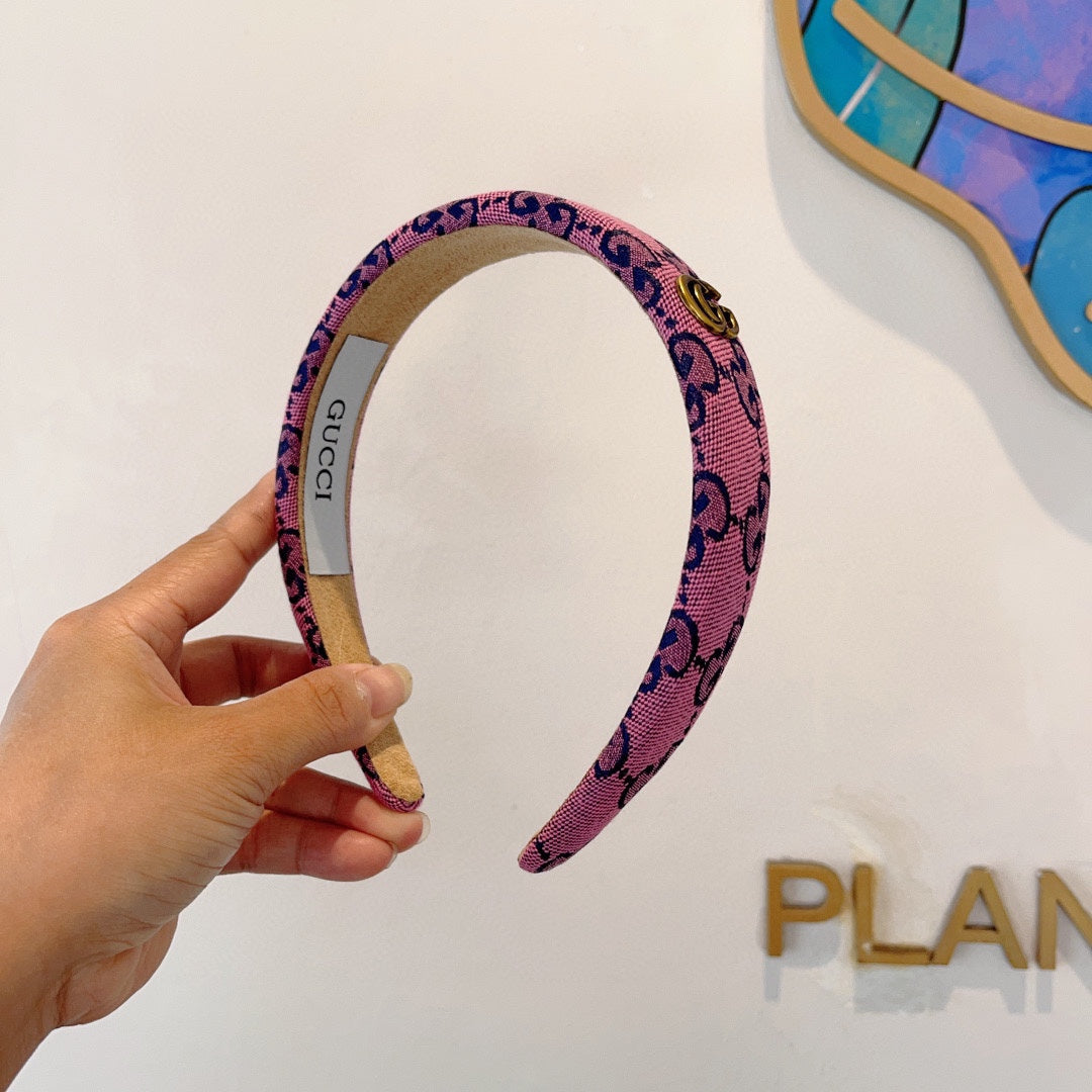 HEADBAND IN PINK MONOGRAM CANVAS 420624