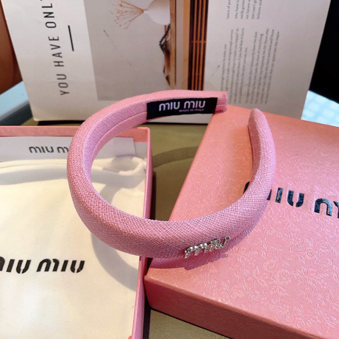 THICK HAIR BAND IN PINK RAW FABRIC 423577