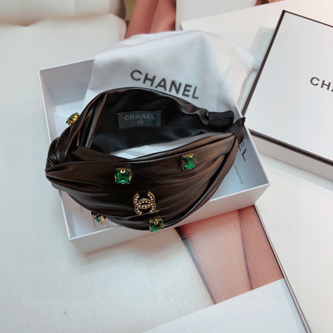 BLACK LAMBSKIN HAIRBAND 427314
