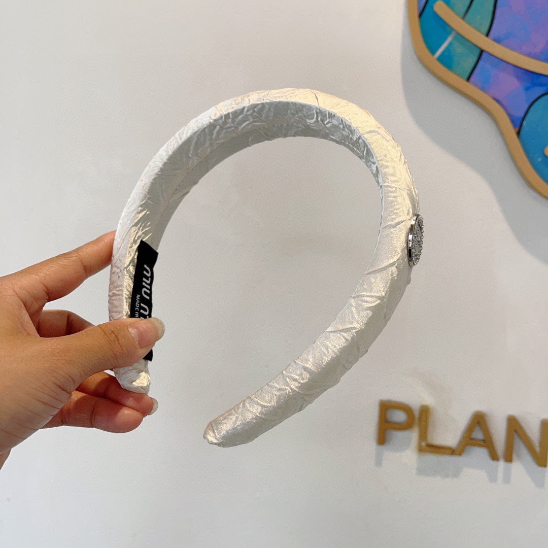 THICK HEADBAND IN WHITE FABRIC 432778