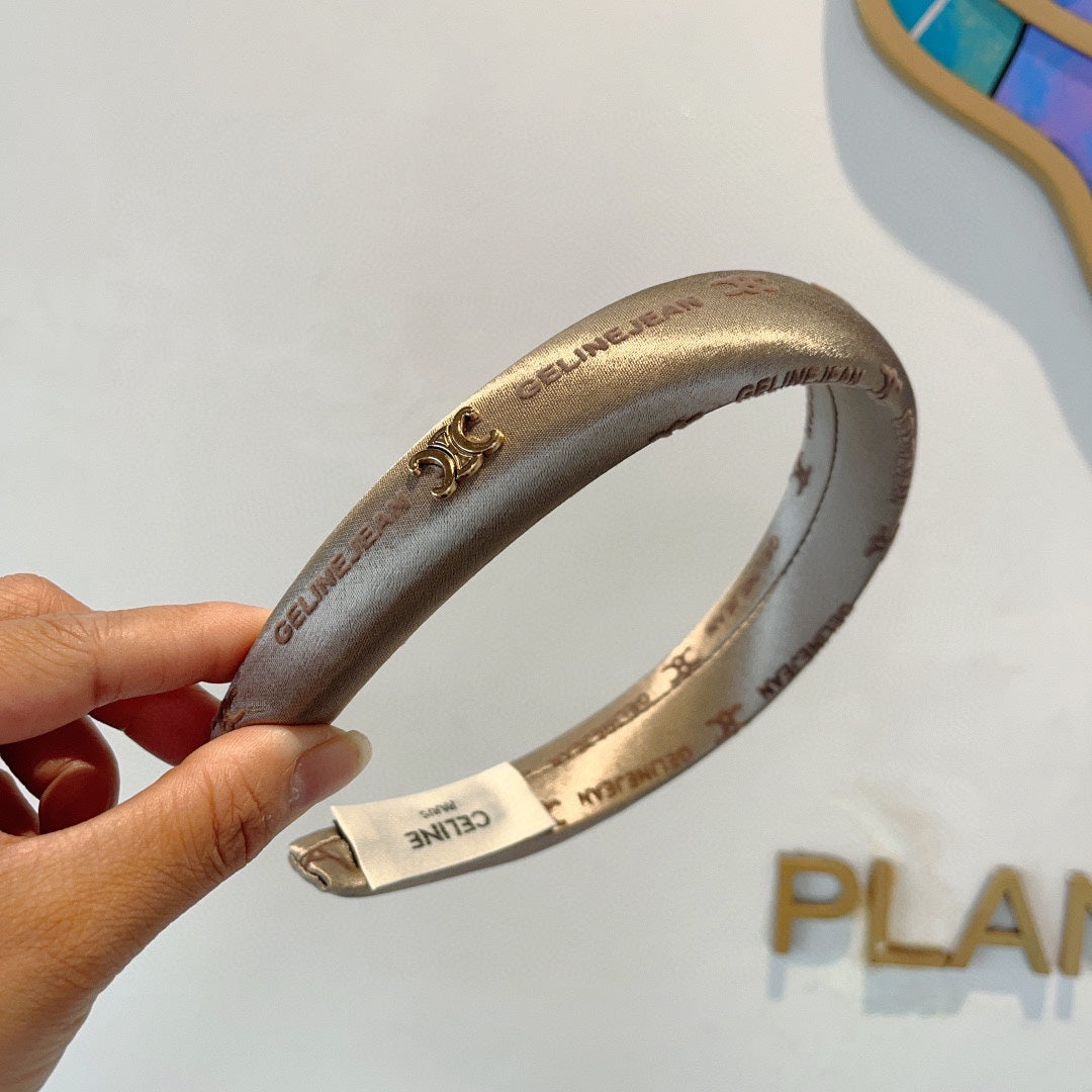 KHAKI BROWN SILK HAIRBAND 432806