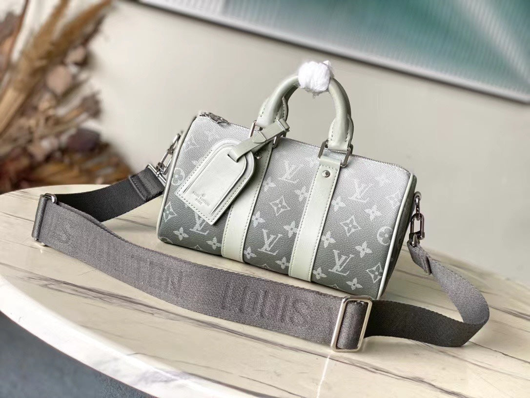 KEEPALL BANDOULI¨¨RE 25 IN GRAY MONOGRAM GRADIENT CANVAS