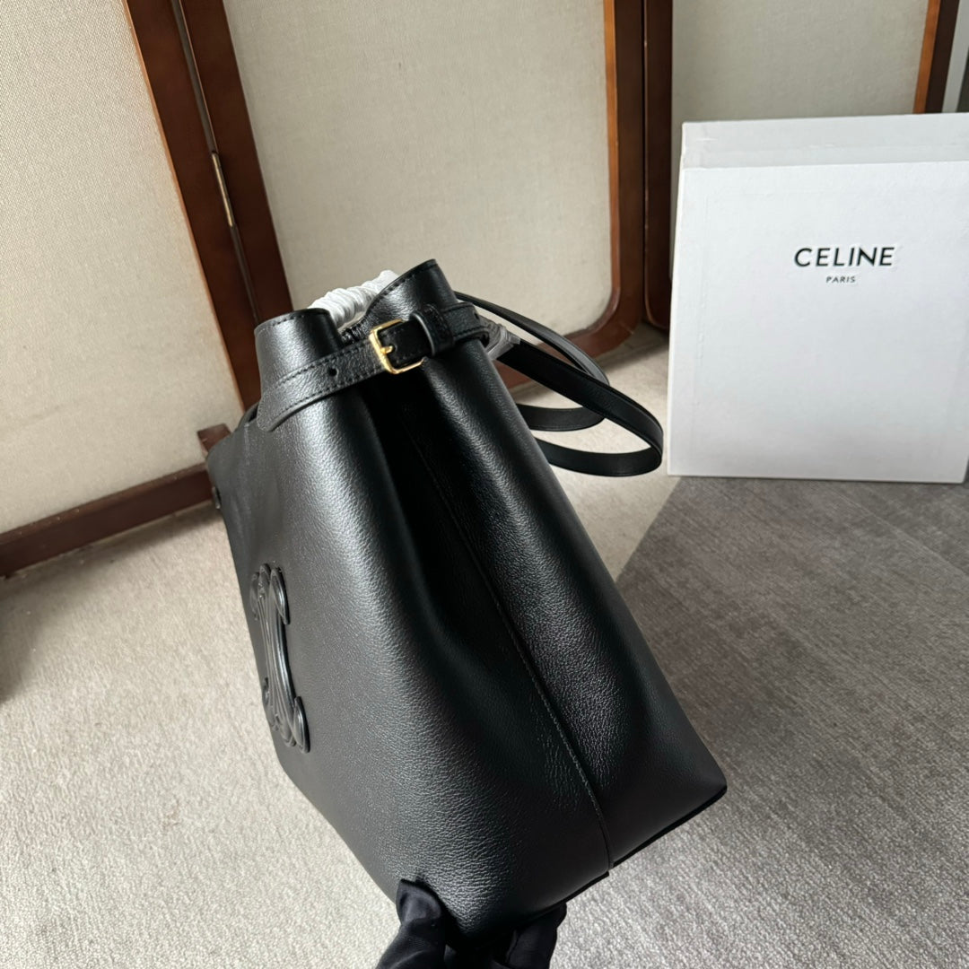 MEDIUM CABAS ANA?S CUIR TRIOMPHE 54 IN BLACK GRAINED CALFSKIN