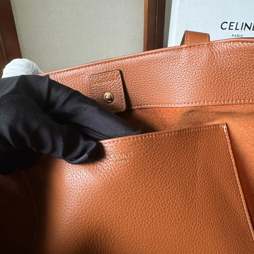 MEDIUM CABAS ANA?S CUIR TRIOMPHE 54 IN BRONZE BROWN GRAINED CALFSKIN