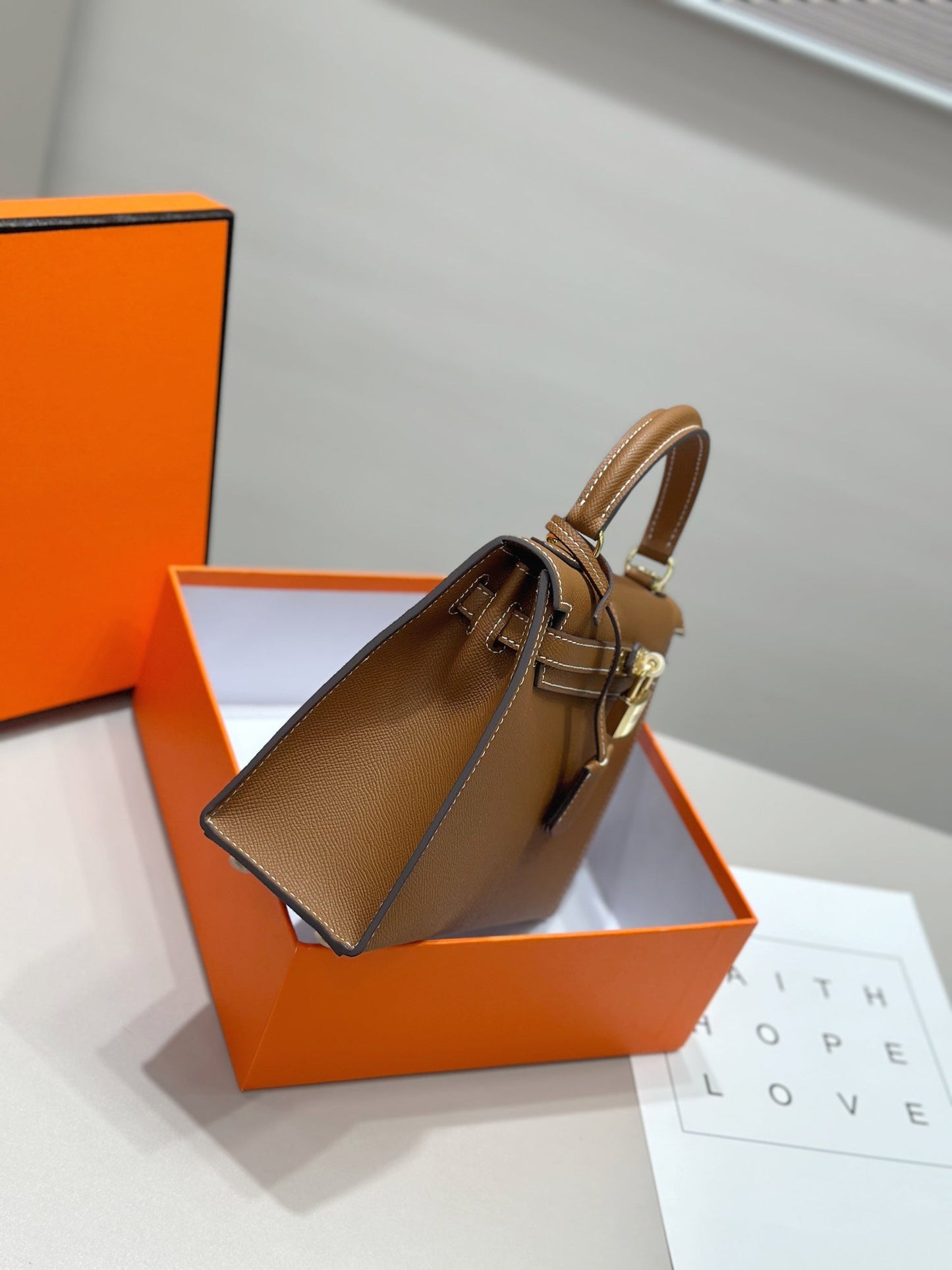 HM Kelly 25cm Gold Epsom Leather Gold Hardware