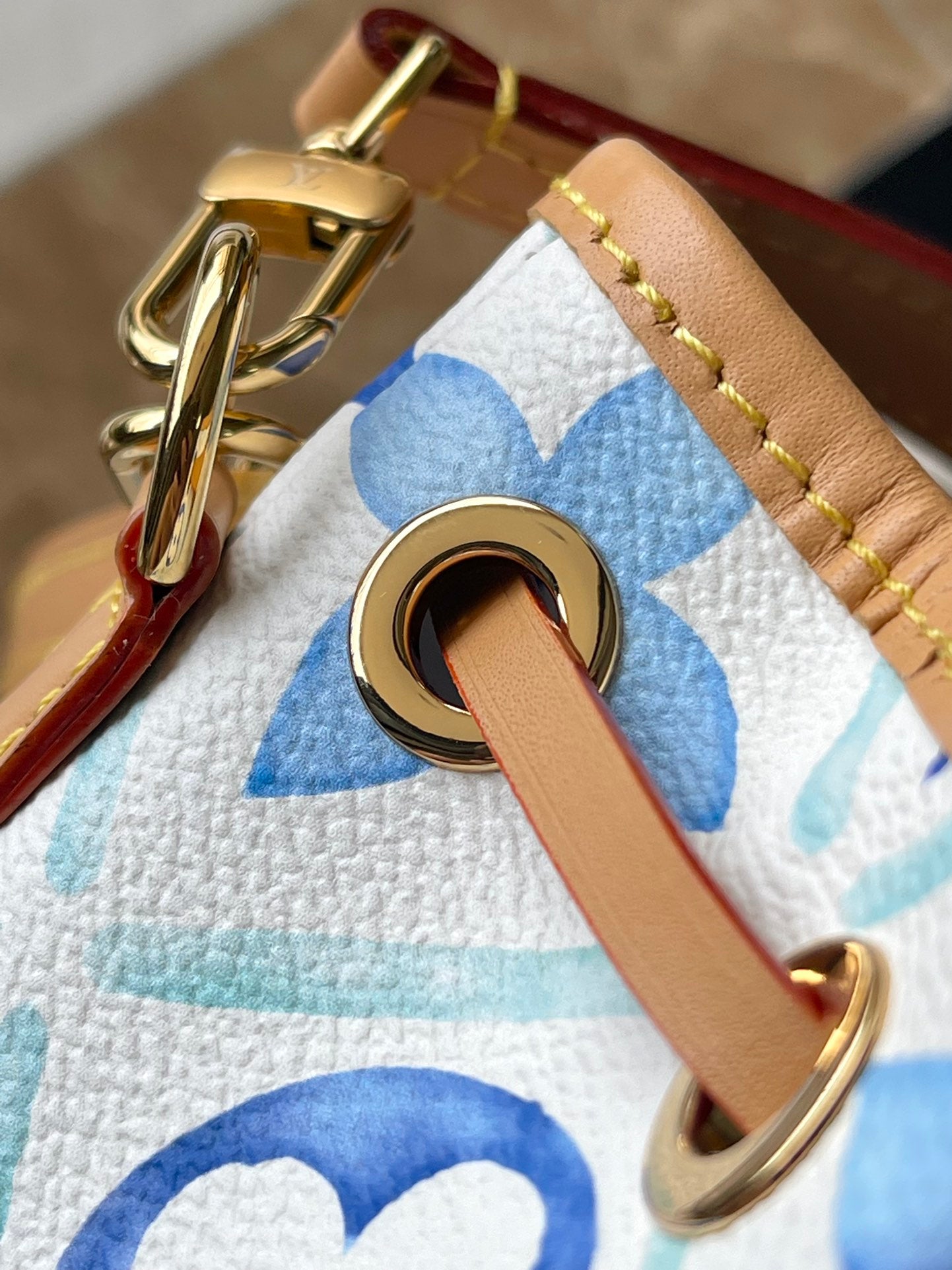 NANO NO¨¦ 16 IN LAGOON BLUE MONOGRAM TILES CANVAS