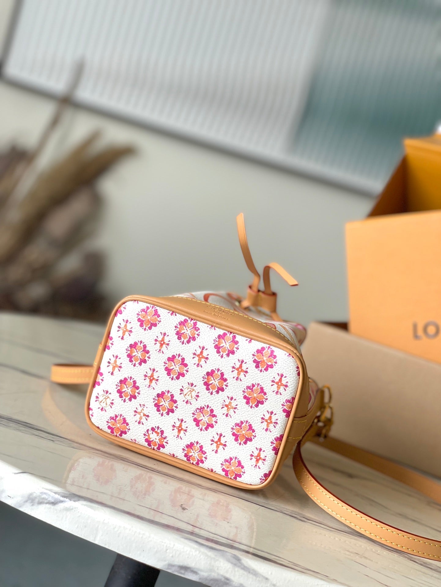 NANO NO¨¦ 16 IN CORAL MONOGRAM TILES CANVAS