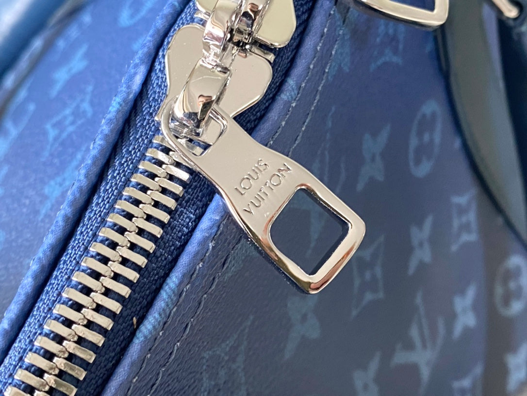 KEEPALL BANDOULI¨¨RE 55 IN NAVY GREEN MONOGRAM GRADIENT CANVAS