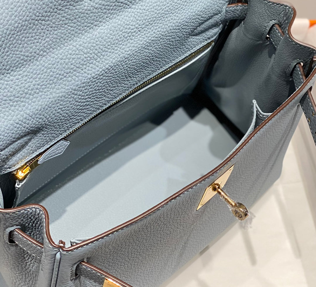 HM KELLY 28CM GREY TOGO GOLD HARDWARE