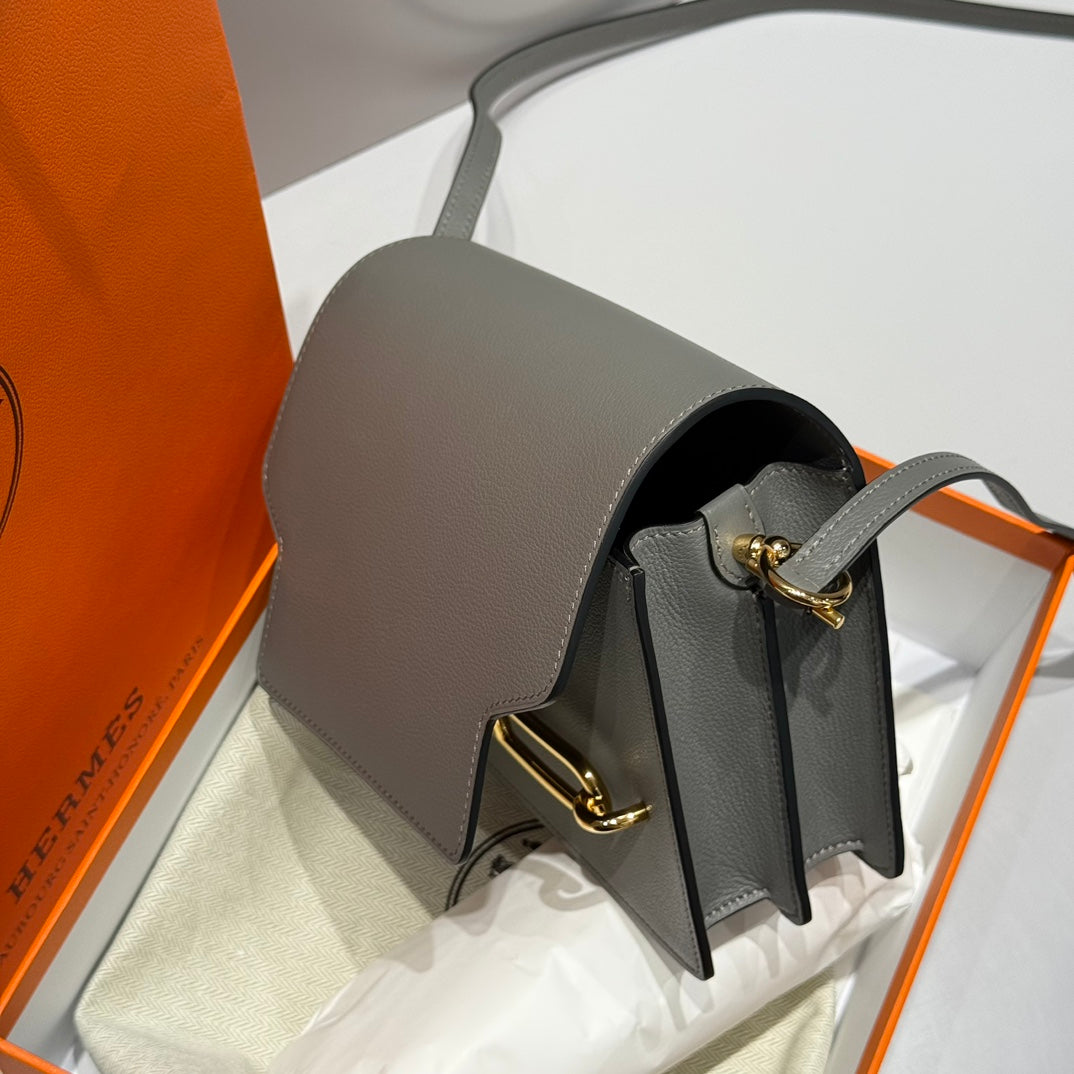 HM SAC ROULIS 18 GRAY EVERCOLOR CALFSKIN 237578