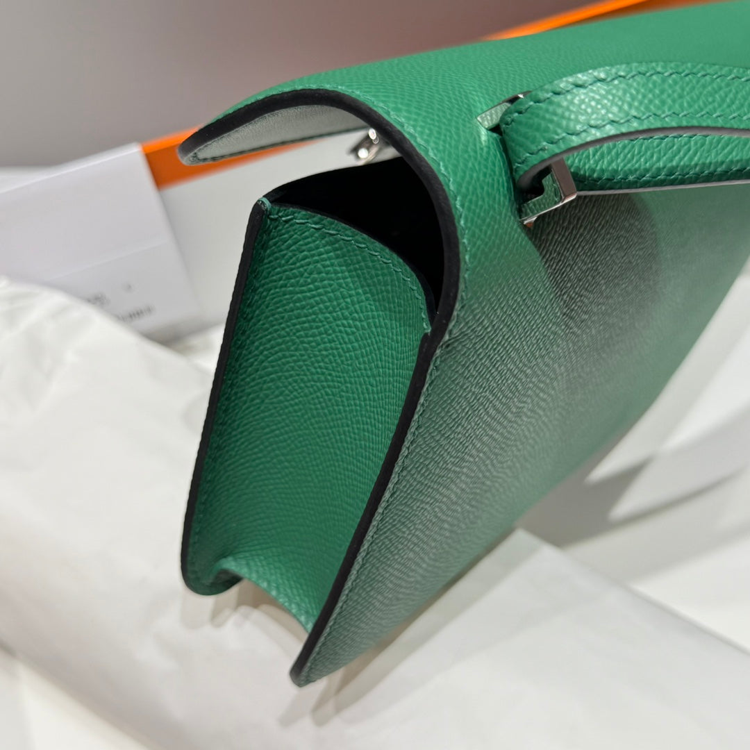 HM Constance Elan 24 Green Epsom Silver Hardware 237333