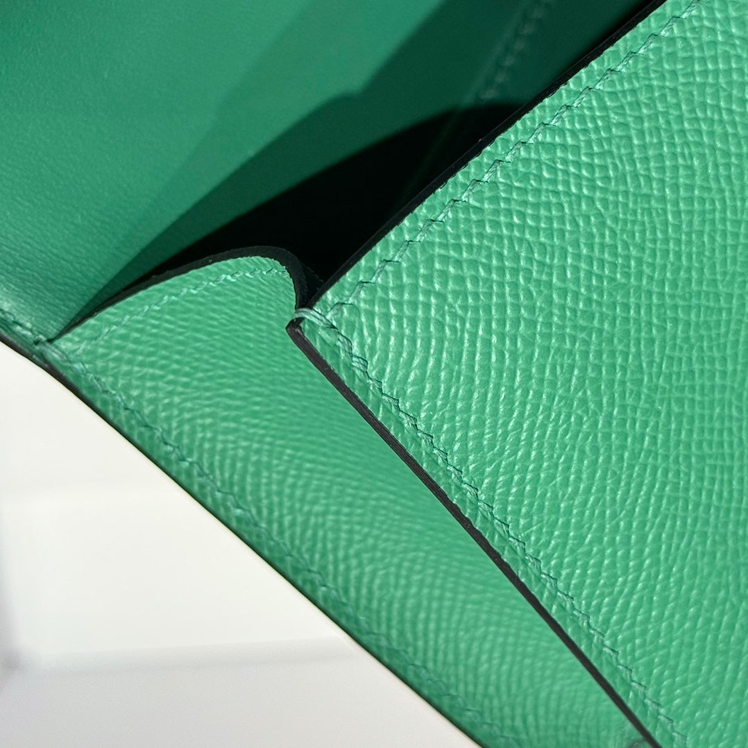 HM Constance Elan 24 Green Epsom Silver Hardware 237333