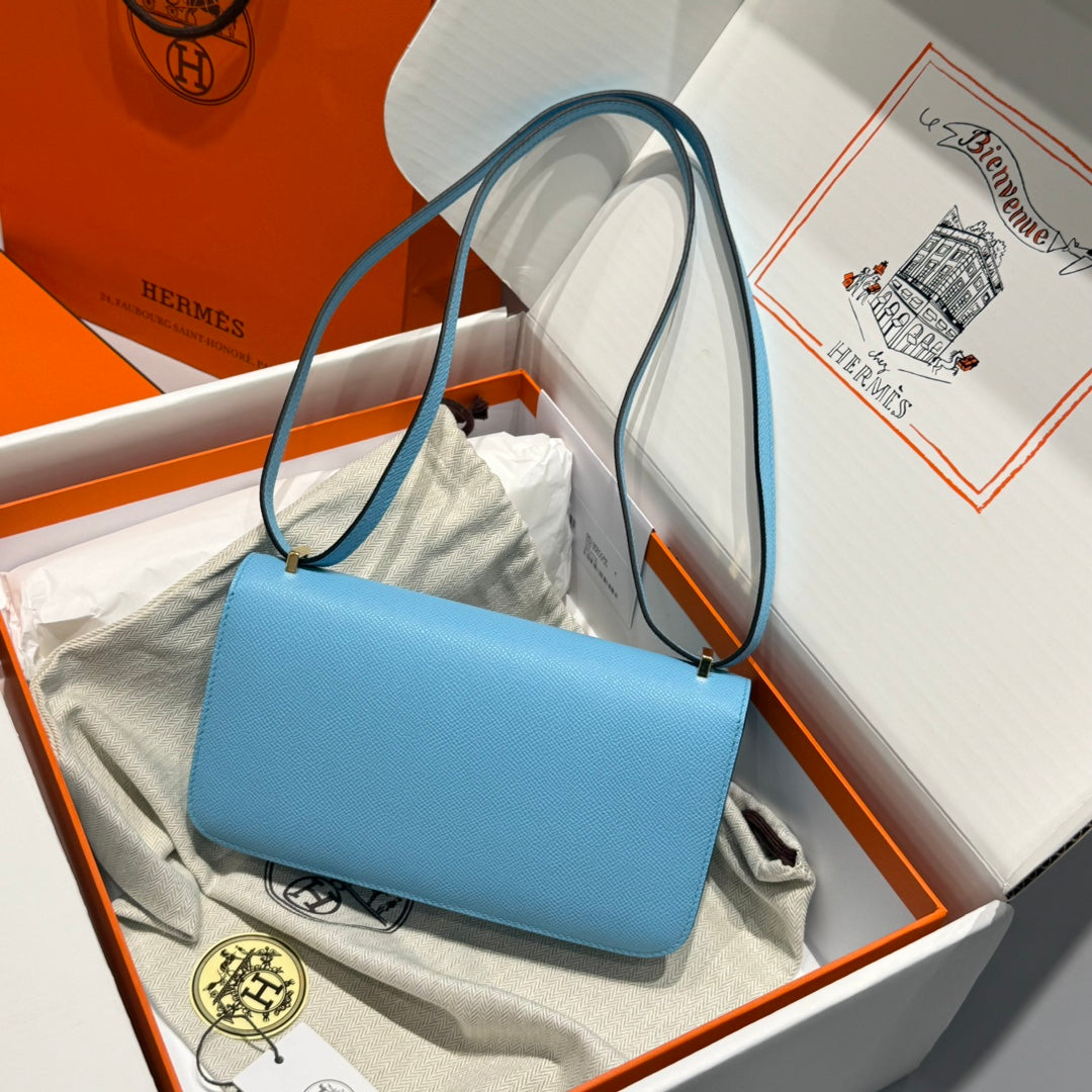 HM Constance Elan 24 Day Sky Blue Epsom Gold Hardware 237338