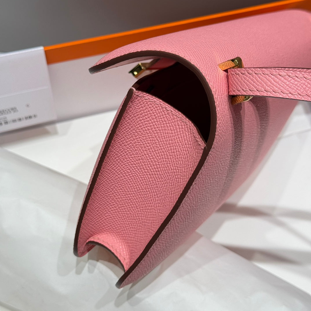 HM Constance Elan 24 Salmon Pink Epsom Gold Hardware 237346