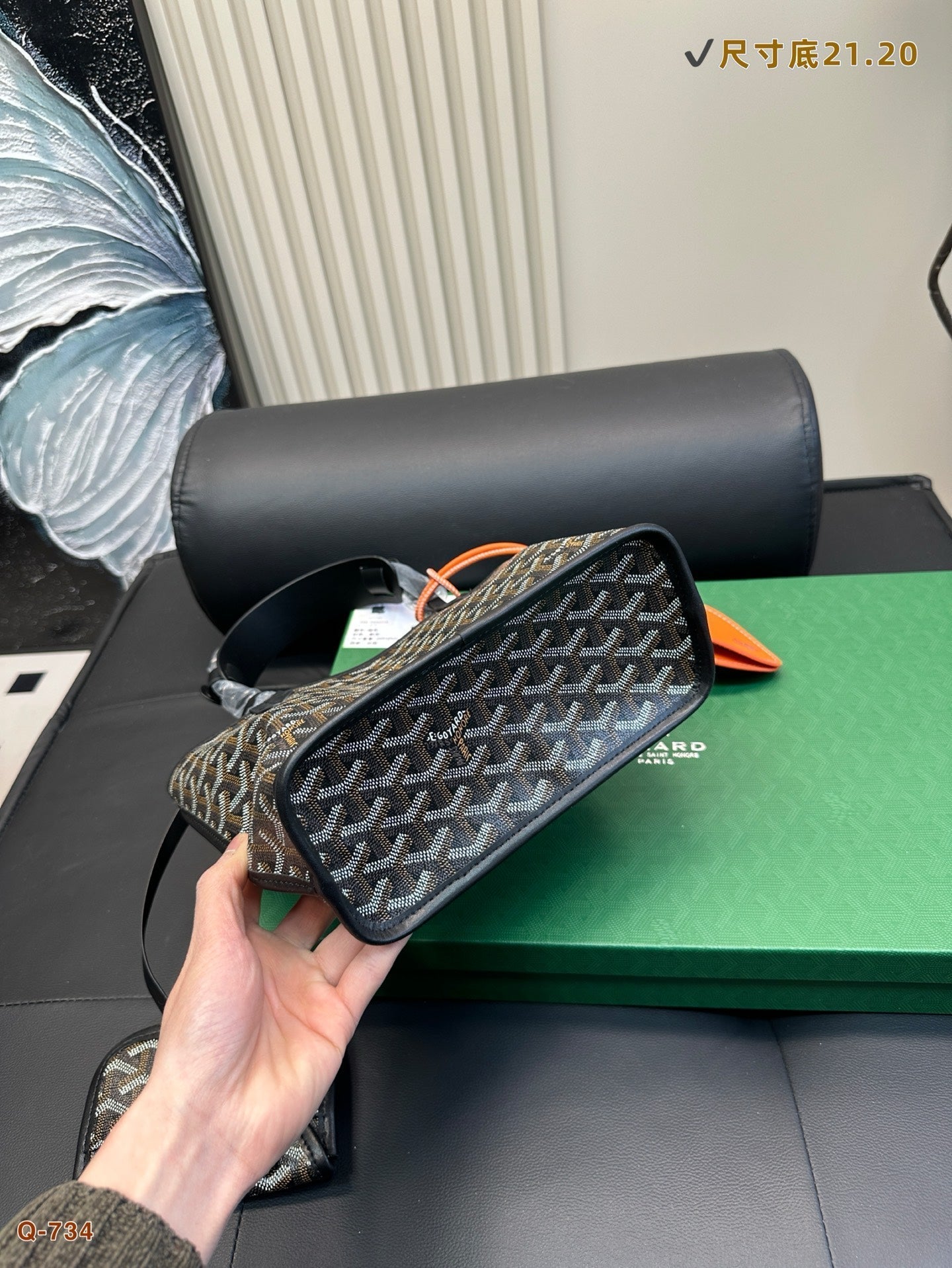 ANJOU MINI BAG 21 IN BLACK GOYARDINE CANVAS AND CALFSKIN