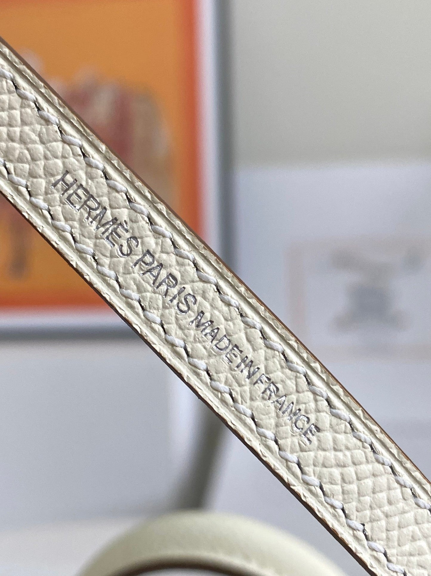 HM Mini Kelly 19cm Cream Epsom Silver Hardware