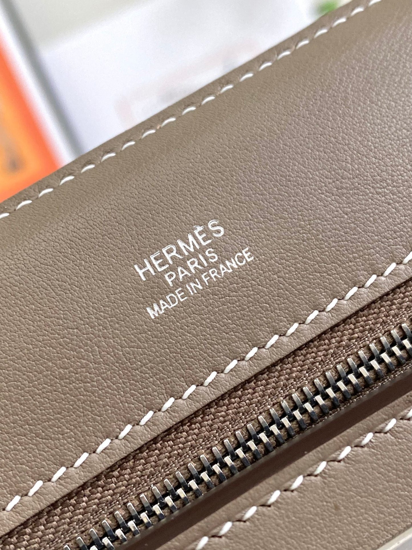 HM 24/24 Mini Bag 21cm Etoupe Evercolor Leather Silver Hardware