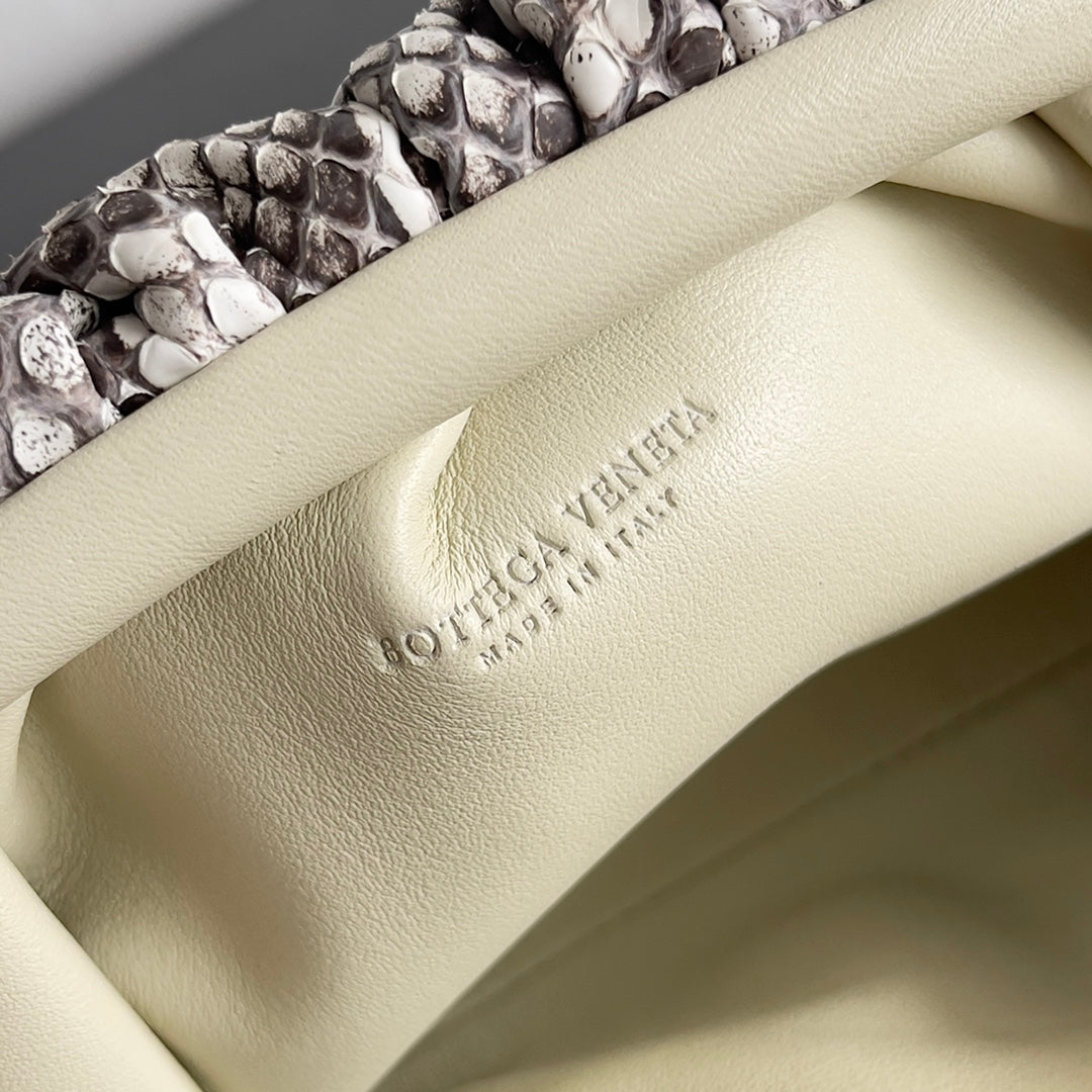 BV Mini Pouch Bag 22cm Leather-Trimmed Python Clutch 209316