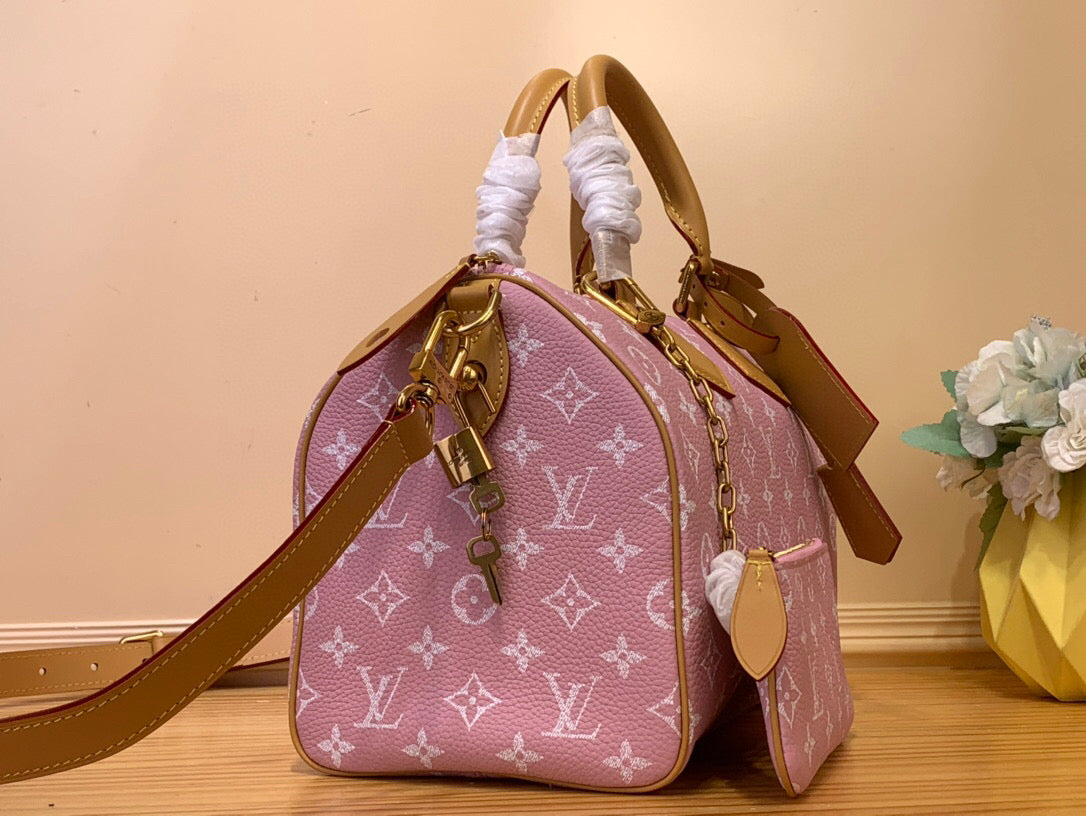 LV Speedy P9 Bandouliere 30 Pink Pastel Calfskin 203345