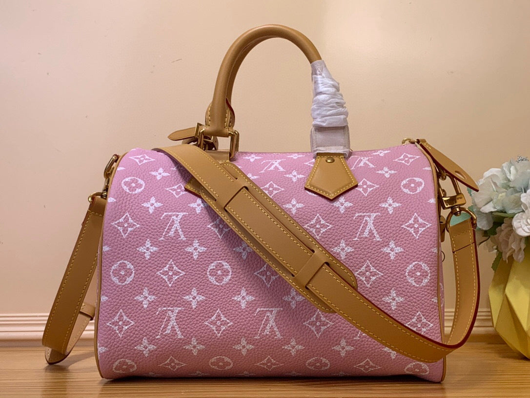 LV Speedy P9 Bandouliere 30 Pink Pastel Calfskin 203345