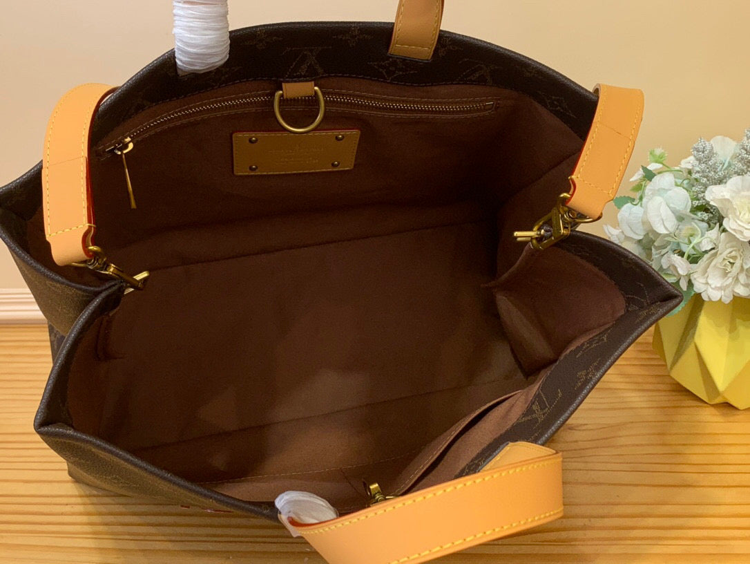 LV Shopper Tote MM 40cm Brown Monogram Calfskin 205583