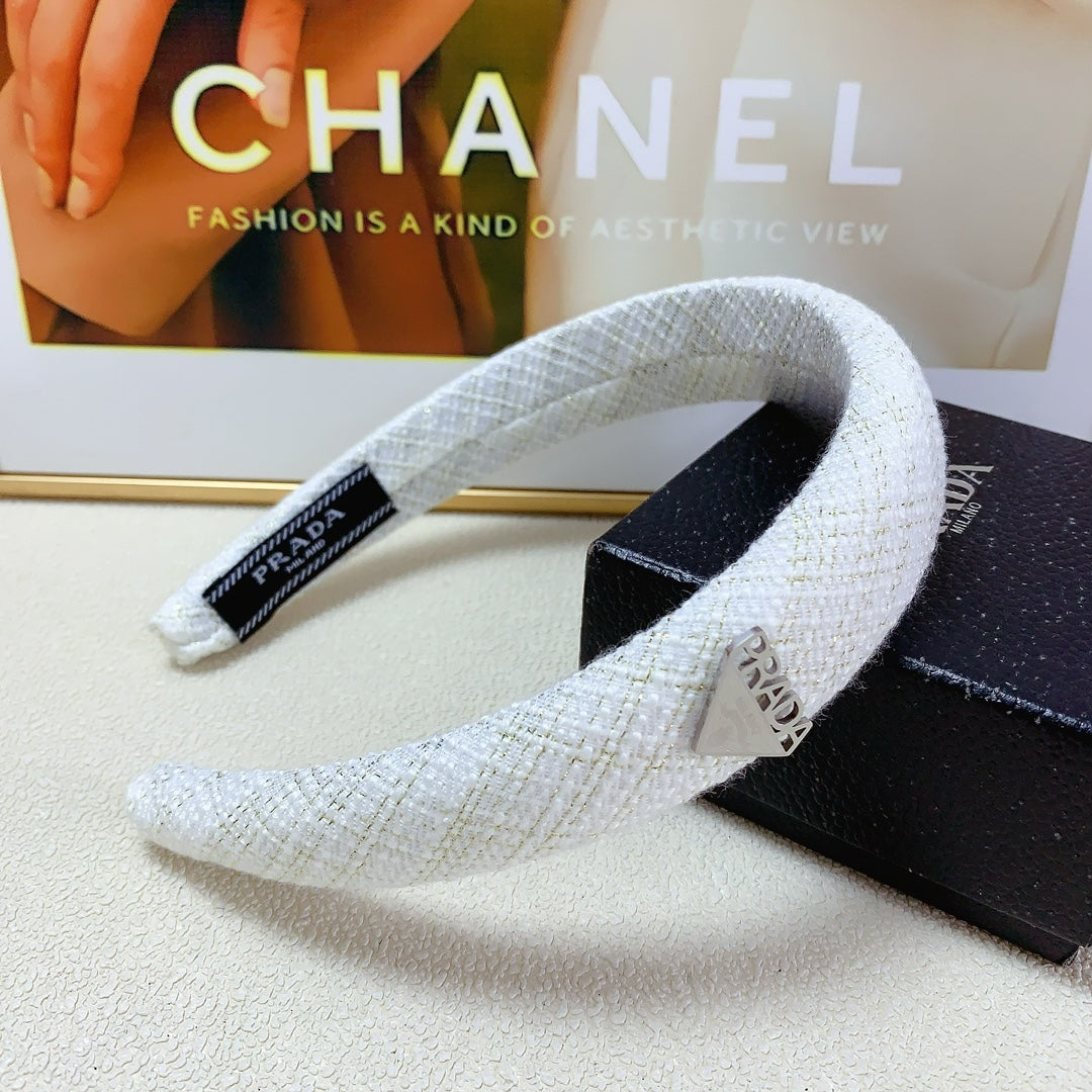 THICK HEADBAND IN WHITE TWEED 174106