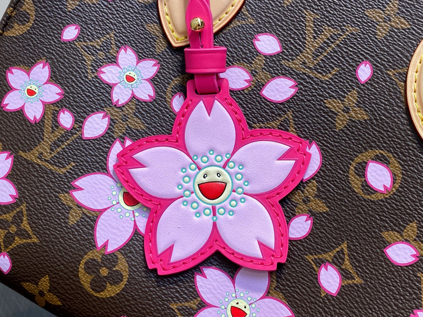 LV x TM OnTheGo PM 25cm Sakura Brown Cherry Blossom Monogram Canvas