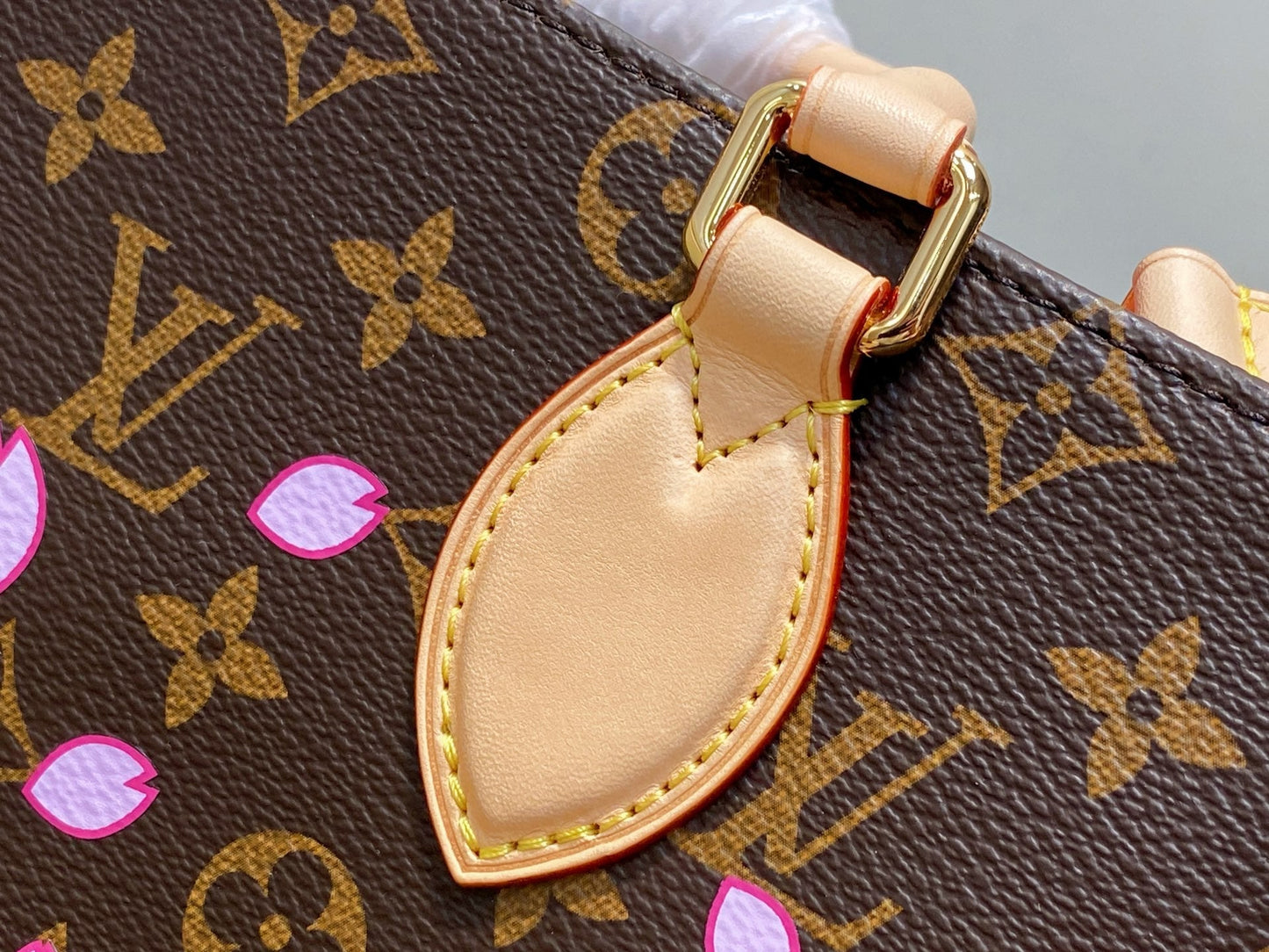 LV x TM OnTheGo PM 25cm Sakura Brown Cherry Blossom Monogram Canvas
