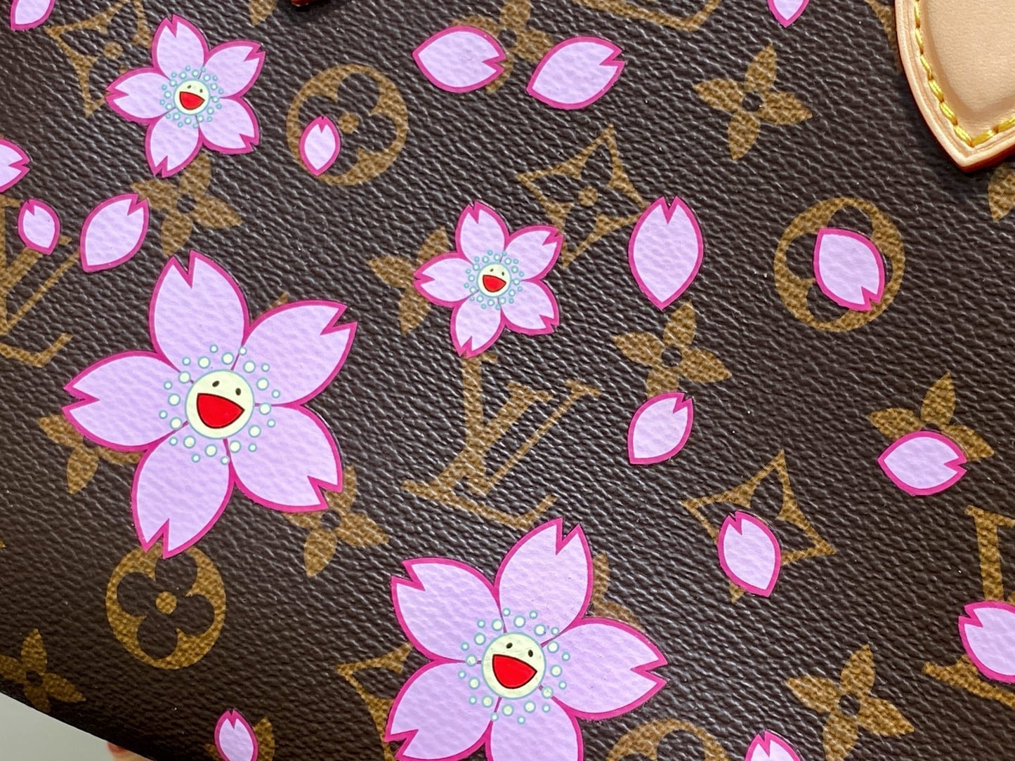LV x TM OnTheGo PM 25cm Sakura Brown Cherry Blossom Monogram Canvas