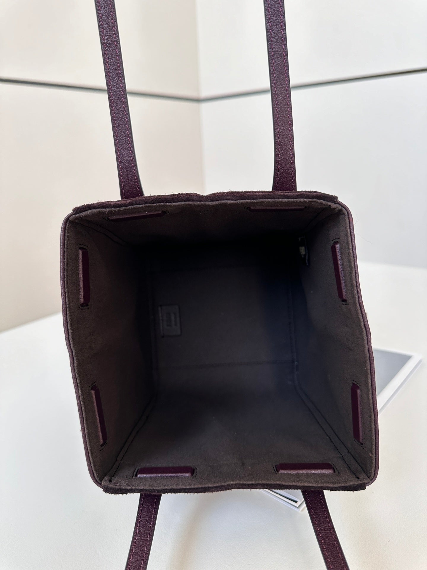 ORIGAMI MINI 19 IN WINE RED LAMBSKIN AND SUEDE