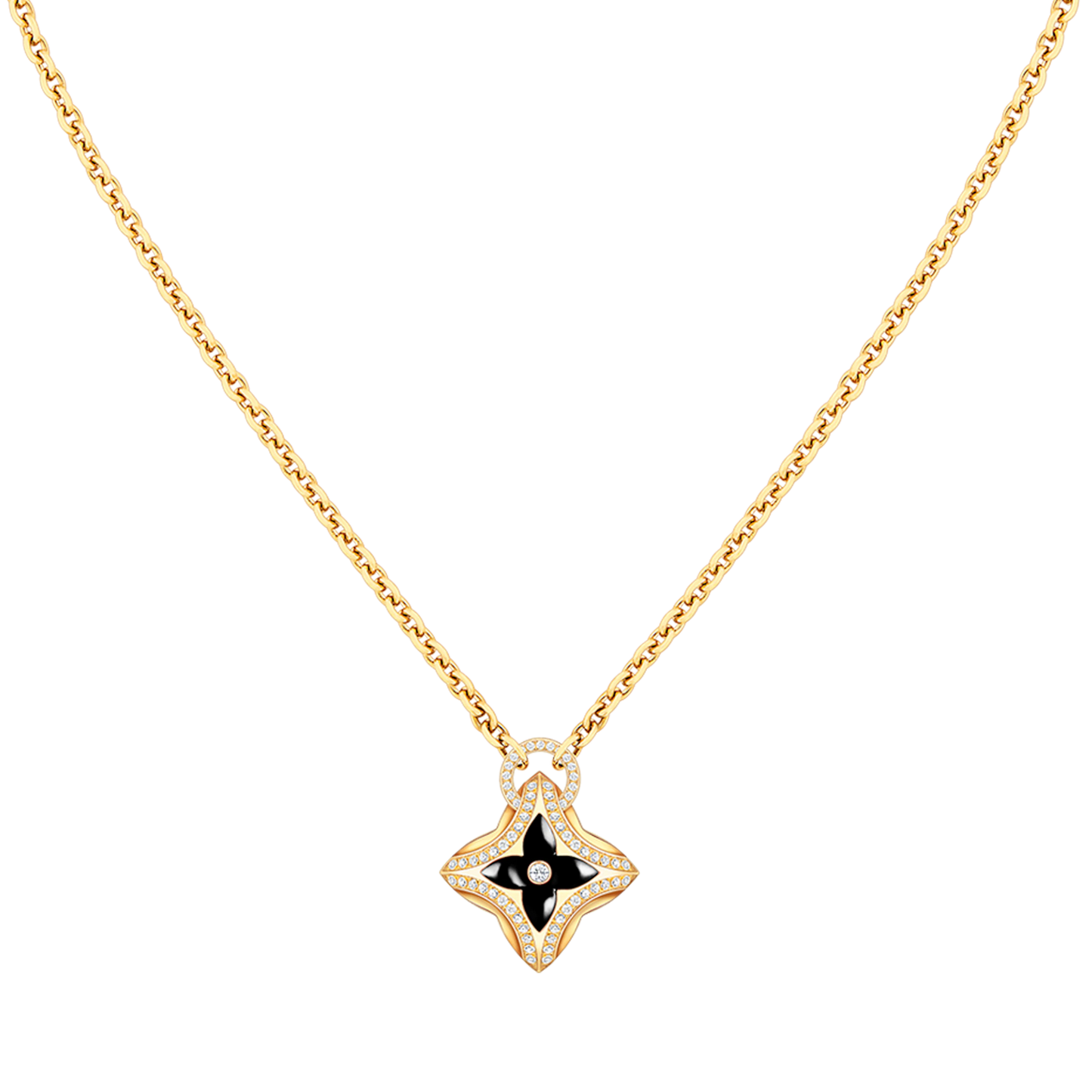 DIANA STAR PEDANT PINK GOLD DIAMOND NECKLACE
