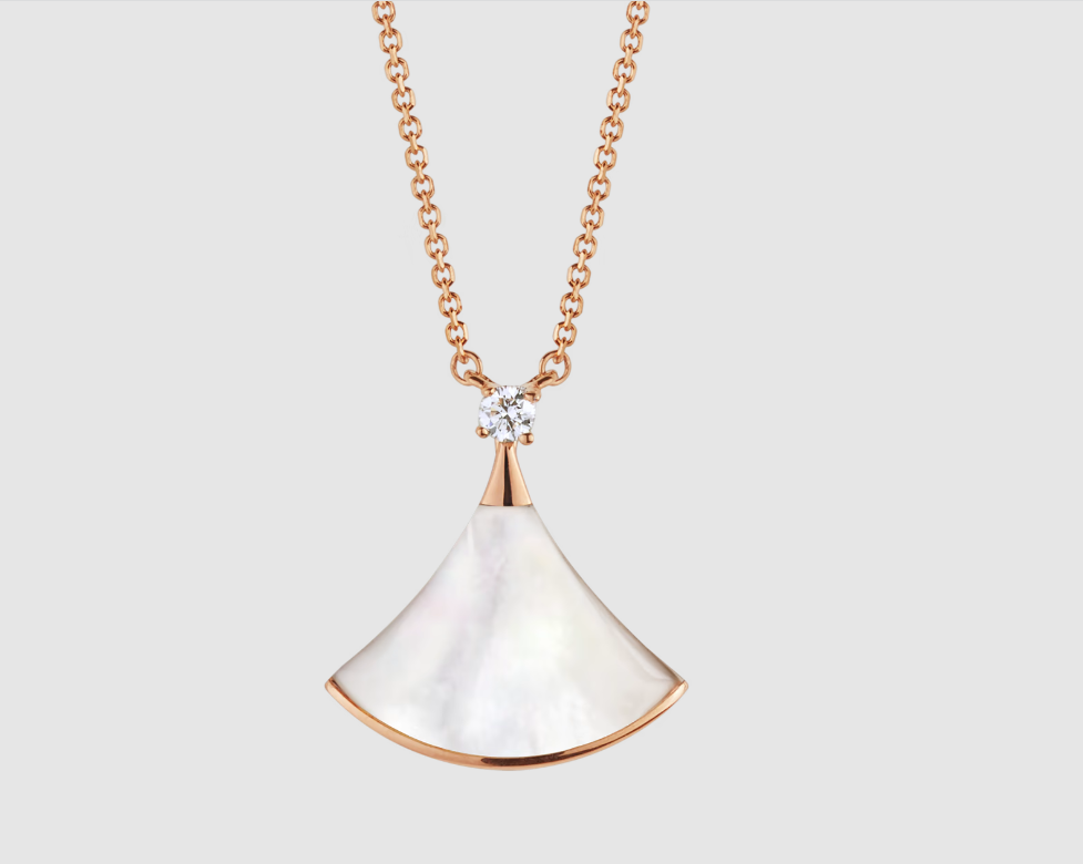 COLLIER DIANA DREAM NACRE BLANCHE OR ROSE 1 DIAMANT