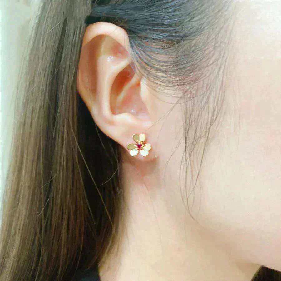 BOUCLES D'OREILLES DIANA FRIVOLE FLEUR ROSE