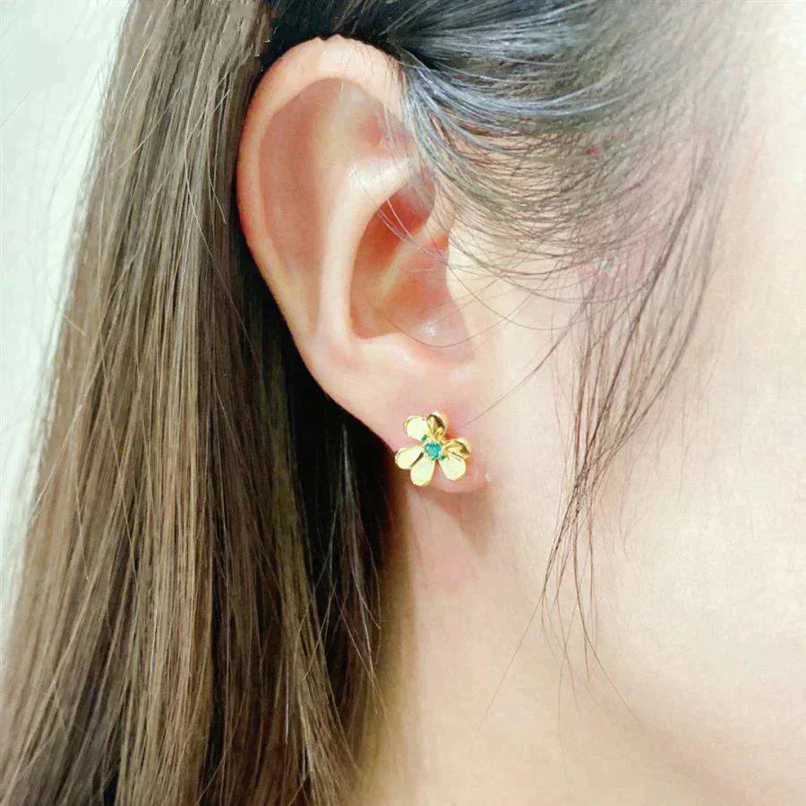 FRIVOLE FLOWER MALACHITE EARRINGS