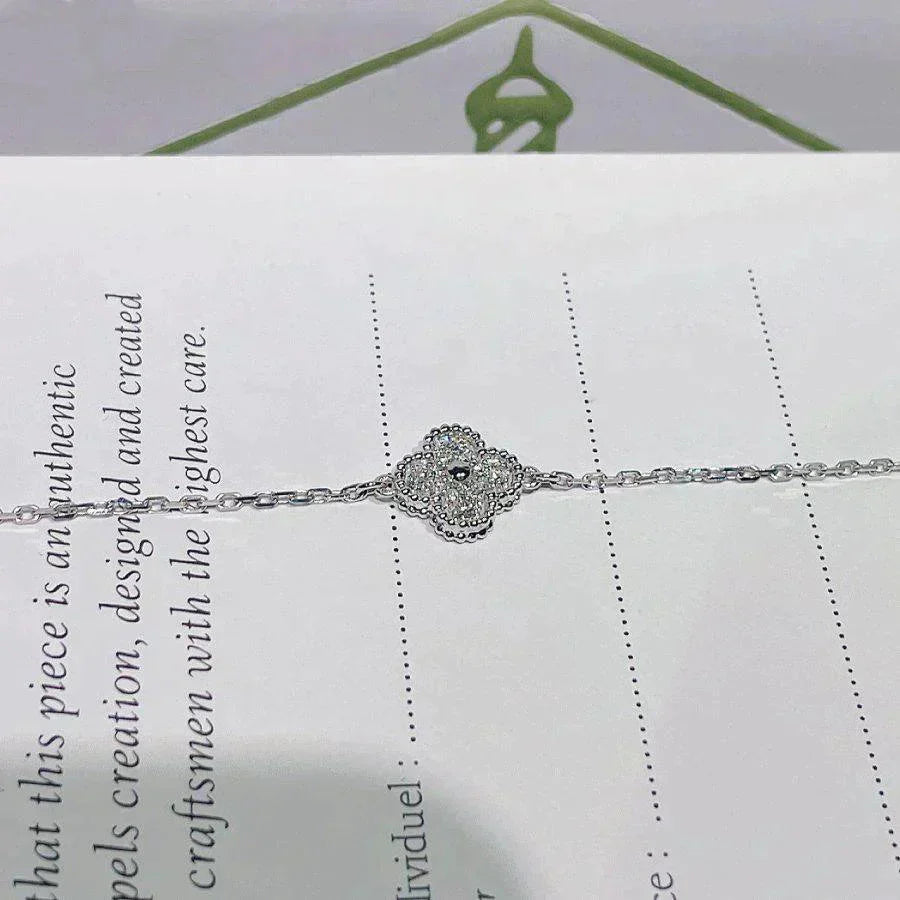 CLOVER SINGLE FLOWER BRACELET SILVER