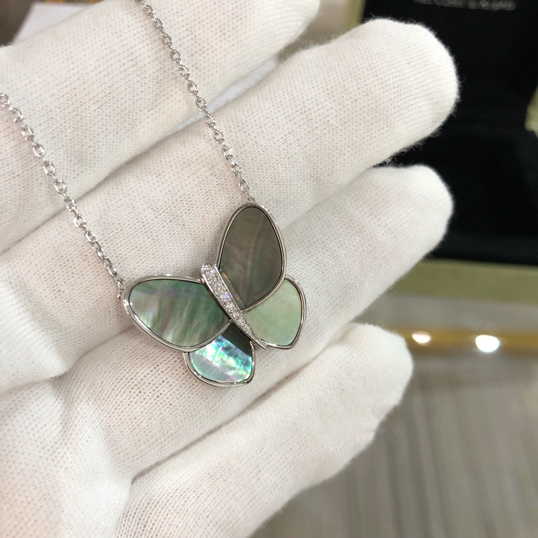 Collier avec pendentif en argent et diamants Diana Grand Papillon