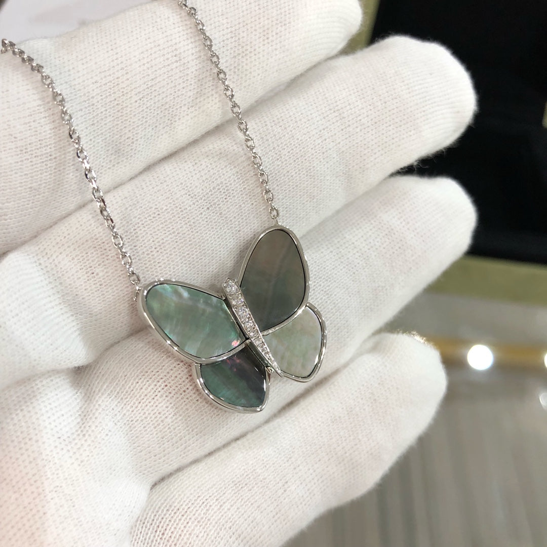 Collier avec pendentif en argent et diamants Diana Grand Papillon