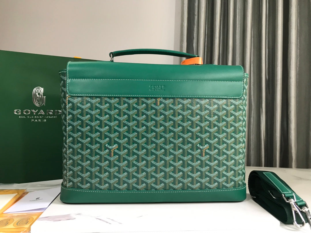 GOYARD CITADIN BAG 38CM GREEN CANVAS