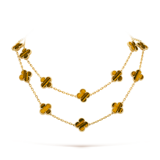 CLOVER 20 MOTIFS TIGER EYE ROSE GOLD