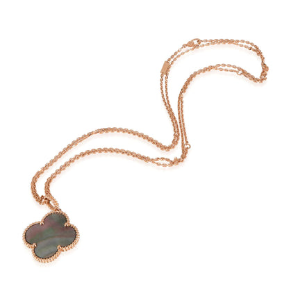 Collier Diana Clover 25 mm en or et nacre foncée avec gros trèfle