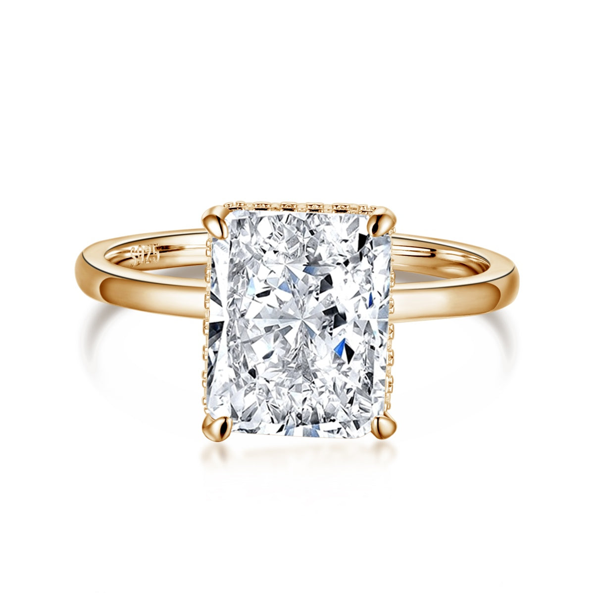 [HOT] Bague de banquet ornée de 4,0 carats, taille radiand enchanteresse